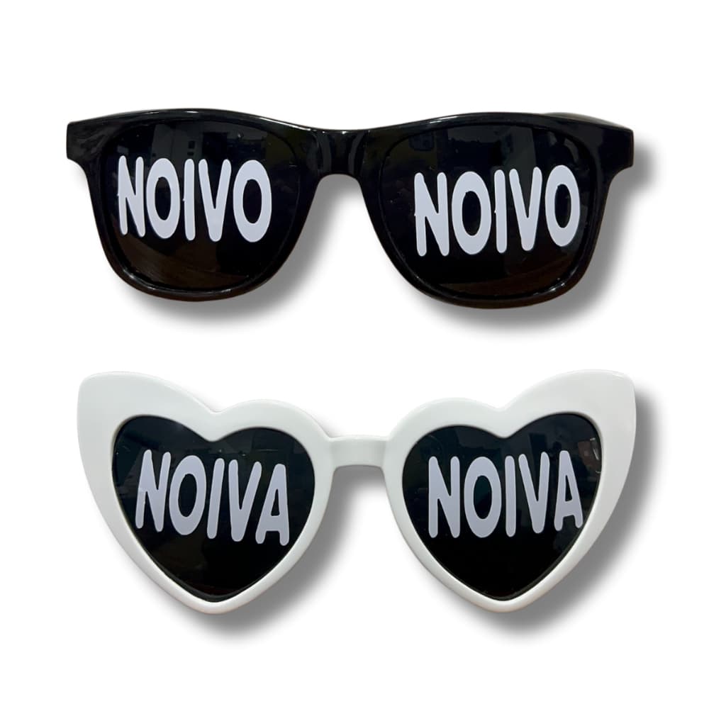 Kit 2 Óculos Escuro Casamento Noiva e Noivo Casei Festa Balada Com Proteção UV400