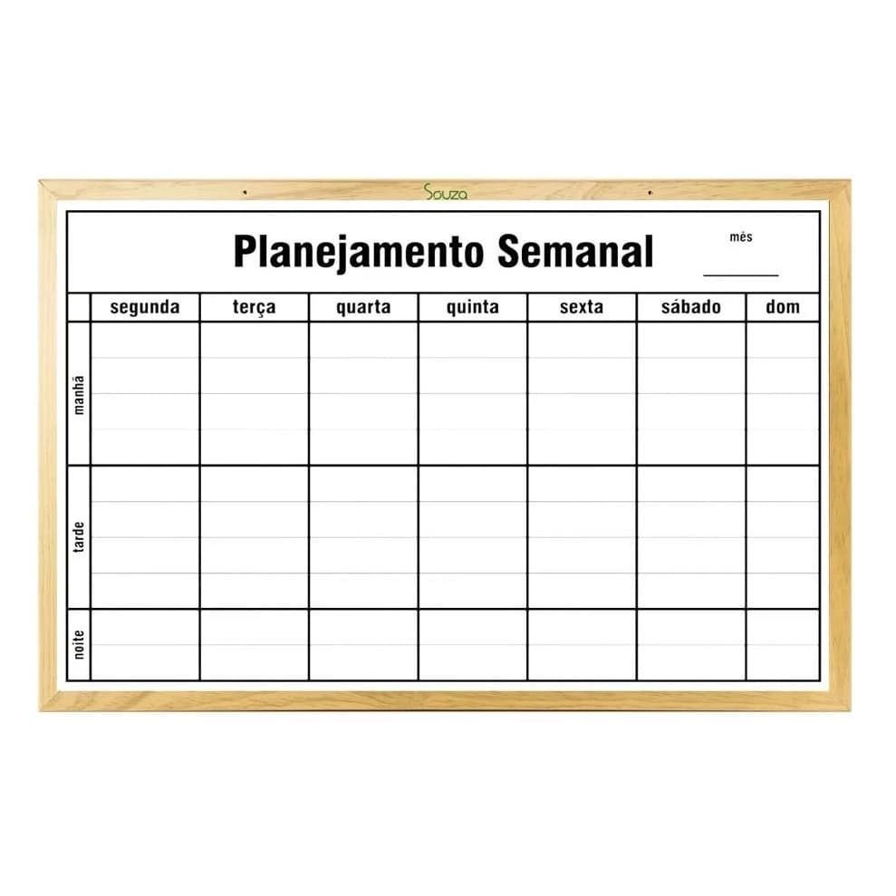 Planner Organizador Semanal  MDF 80cmx60cm + Caneta + Apagador