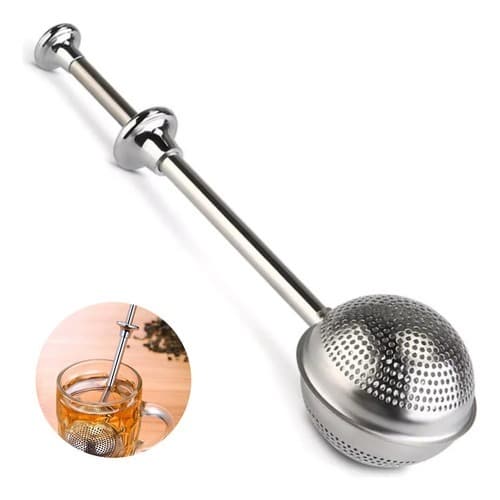Infusor de Chá Em Aço Inox com Cabo Longo