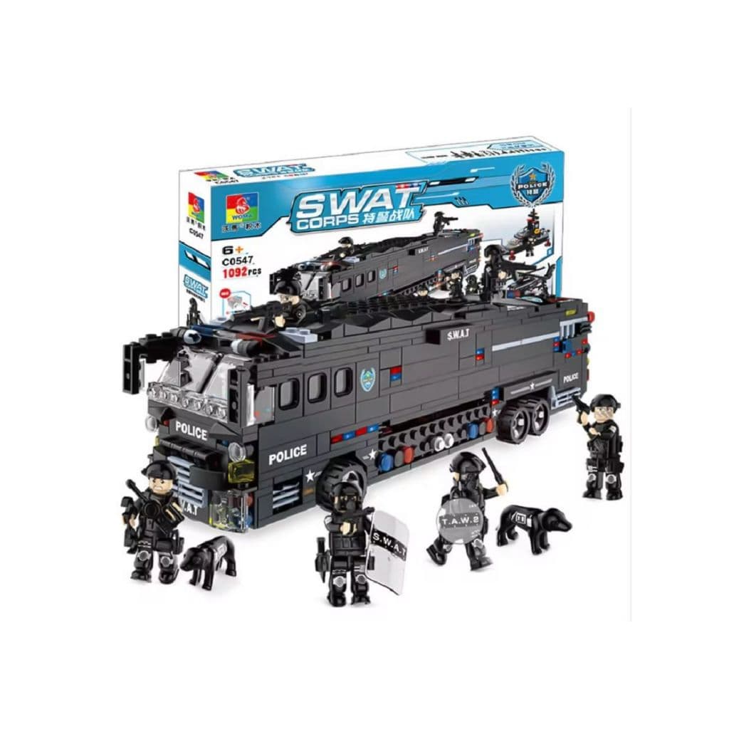 Bloco De Montar Swat Policia com bonecos