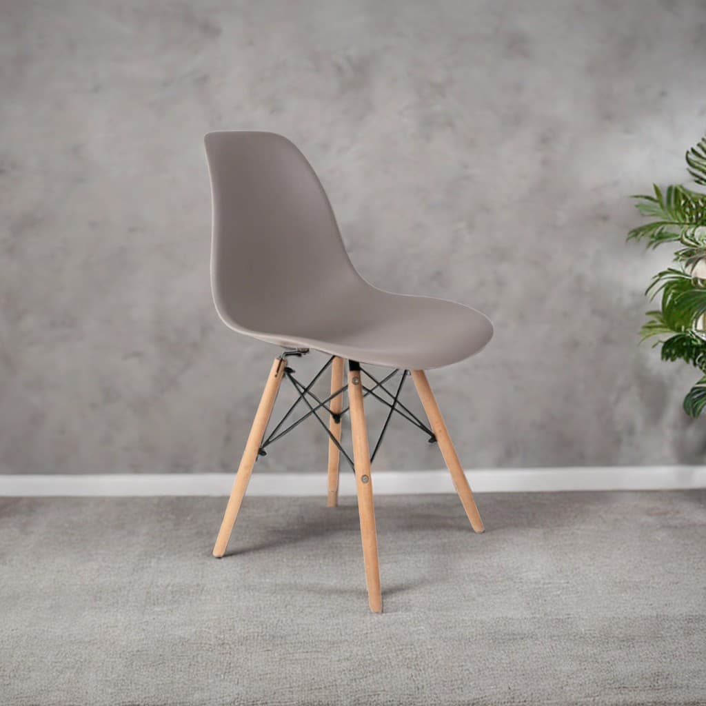 Cadeira de jantar moderna Eames Eiffel Dkr Movescan Cinza