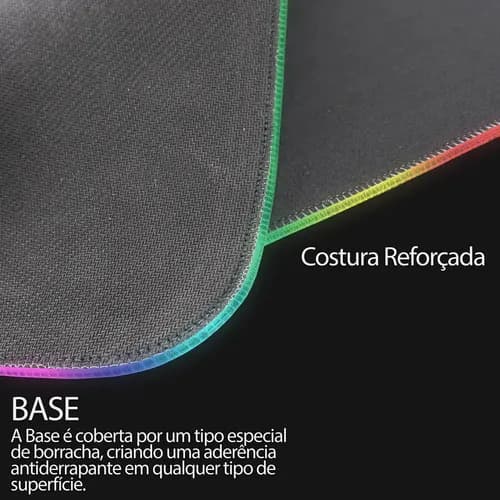 Mouse Pad Gamer Com Led RGB Iluminado Grande Speed 7 Cores Impermeável mousepad