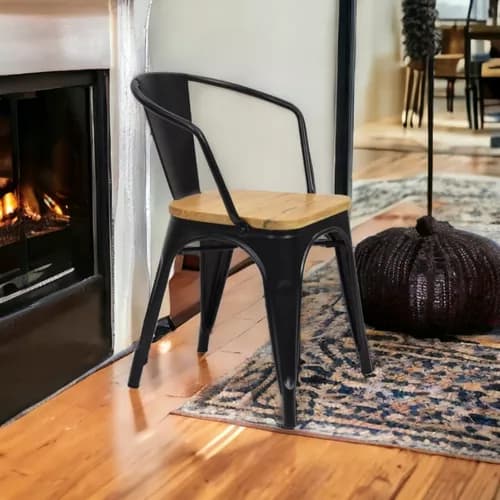 Poltrona Tolix Bitlar Francesinha | Estilo Industrial Retrô, Metal e Madeira, 160kg