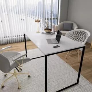 Mesa Escrivaninha Industrial Home Office 90x60 MDP Ferro Resistente