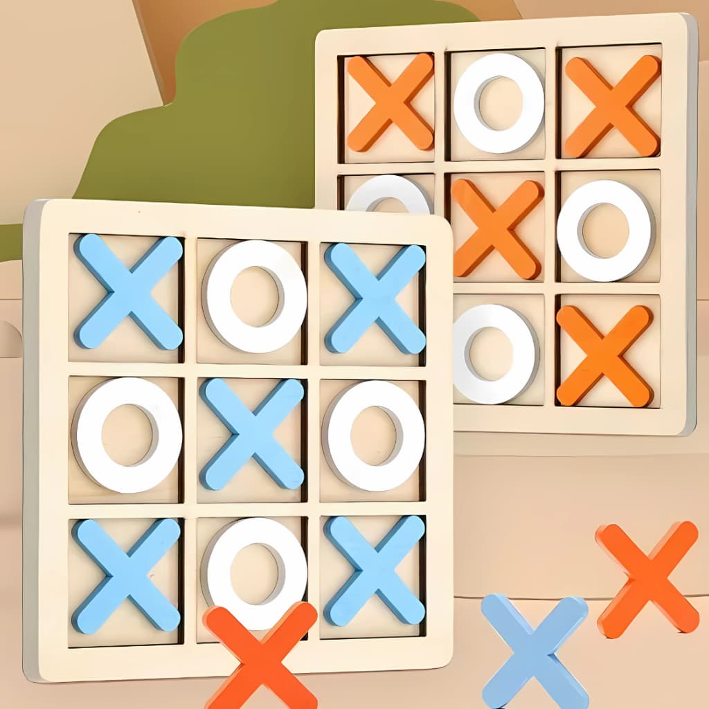 Tabuleiro Jogo da velha de madeira cores sortidas
