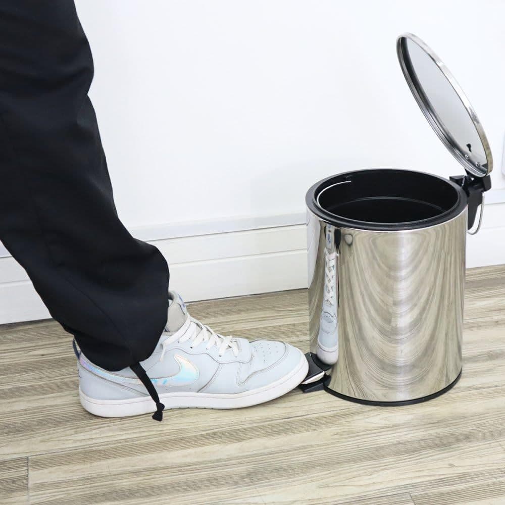 Lixeira Inox Redonda 3 Litros Lixeira Para Cozinhas, Banheiros Ambientes Comerciais Higiênico