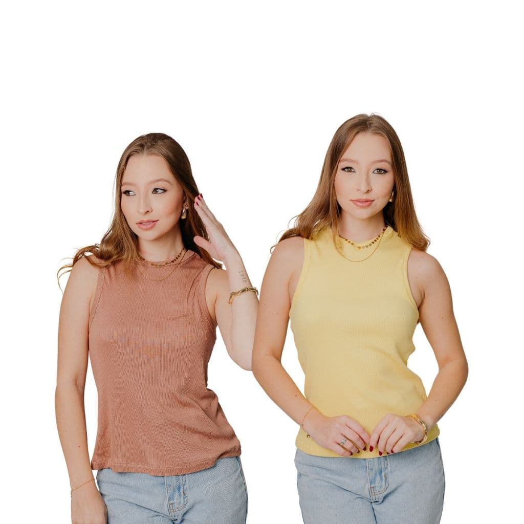 kit 3 Blusas Regatas Feminina Em Ribana Toque Suave moderna De Alta Qualidade e Conforto