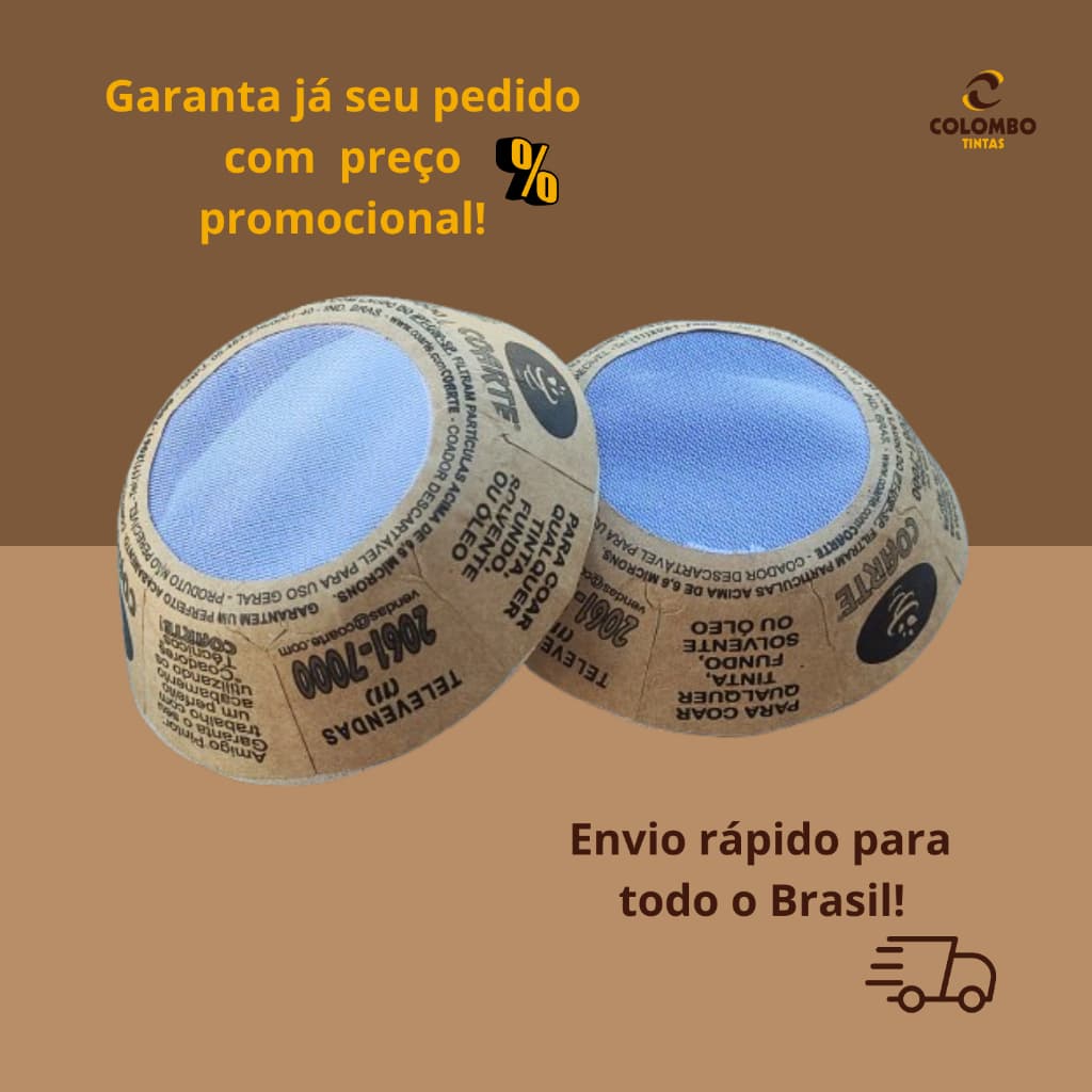 Coador / Peneira- Filtro de Tinta em Papel Kraft | Ideal p/ Pistola Pincel e Rolo de Pintura