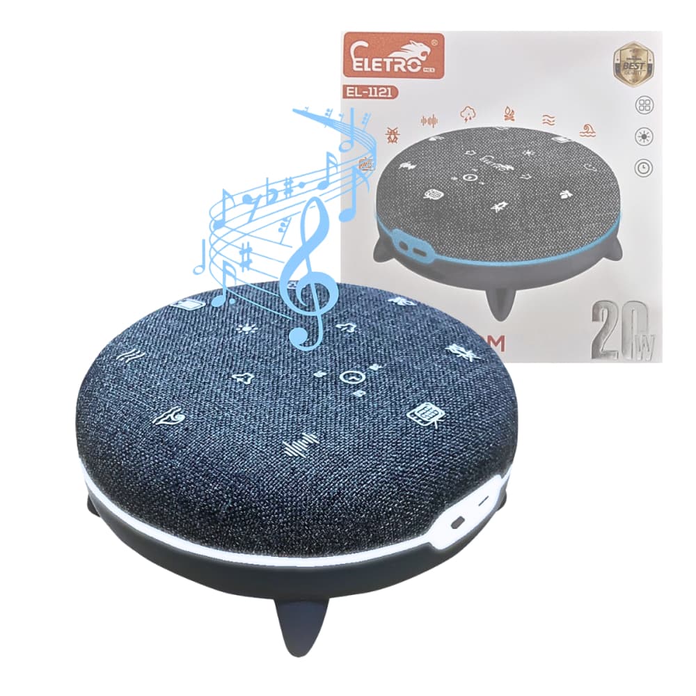 Caixa De Som Ruido Branco Sons da Natureza Sono Relaxante 20W Luz LED Eletromex EL-1121 - Dragão