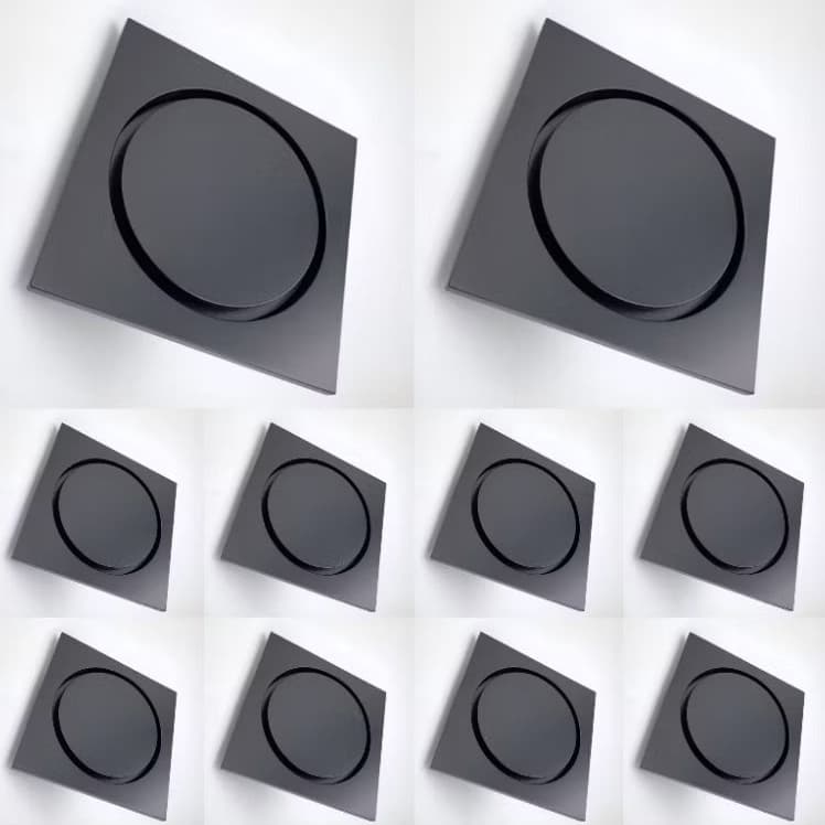 Kit Com 10 Ralo Click Inteligente Preto 10cm x 10cm