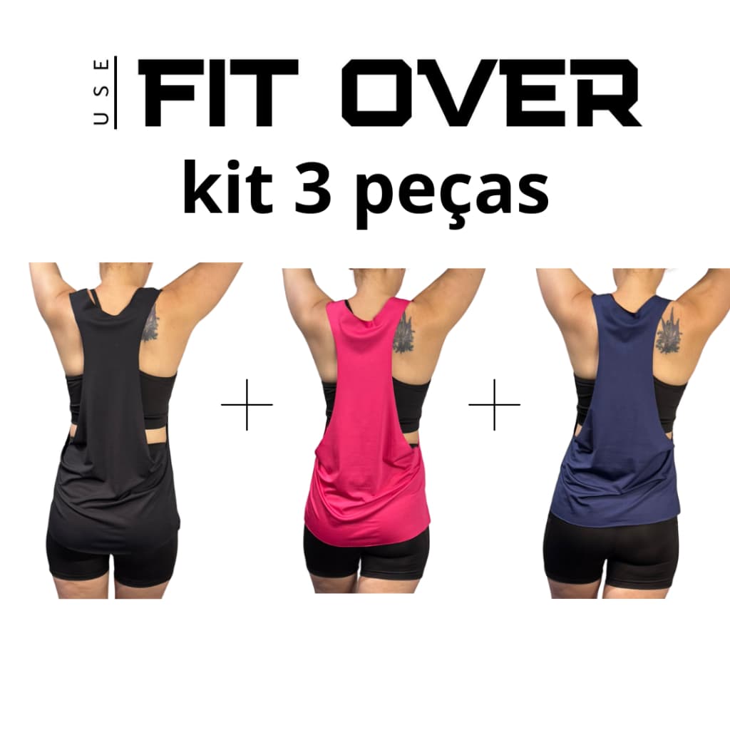 Kit 3 camisetas fitness - cavada - academia - crossfit - fit over