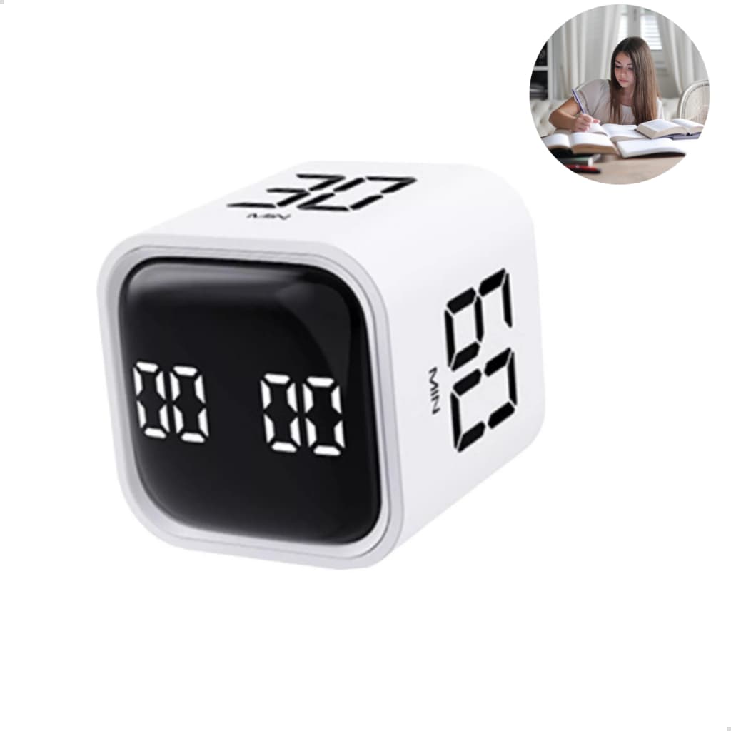 Cubo Timer Para Estudos Pomodoro Com Led Vibração E Alarme