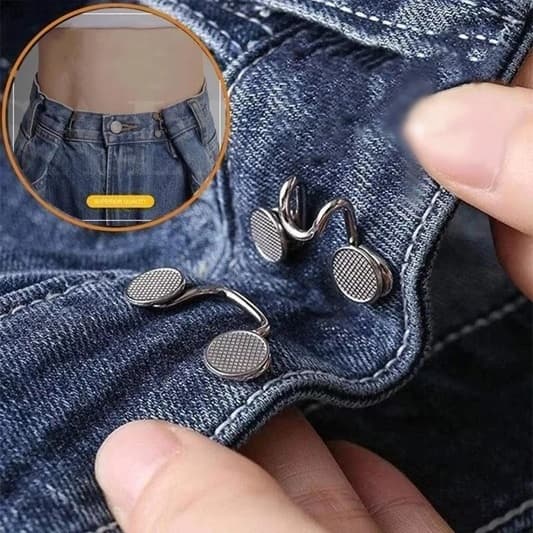 Botão Regulável para Ajuste de Cintura em Calças e Jeans - Kit com 2