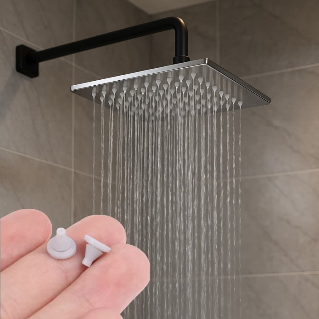 Kit Com 10 Bicos Silicone Reserva P/ Ducha Fria Inox Furo Encaixe