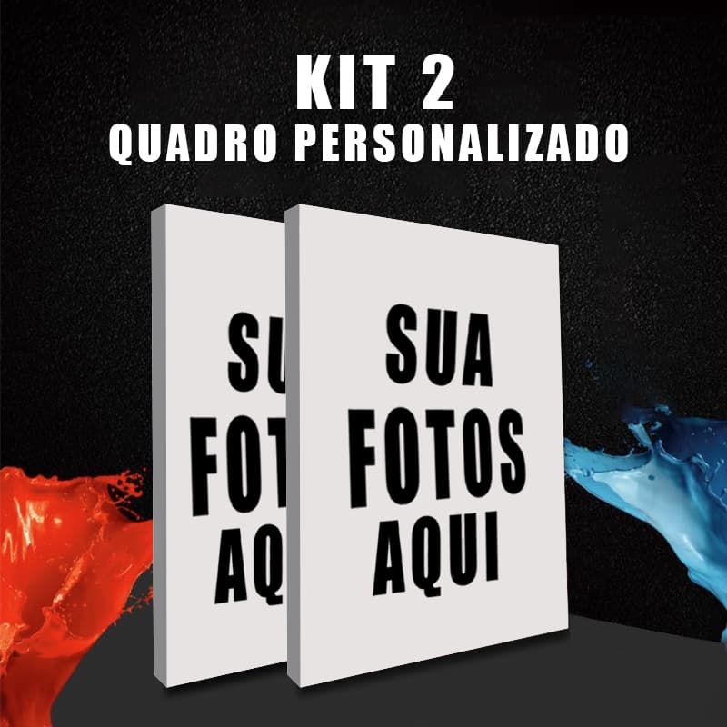 Quadro KIT 2 PERSONALIZADO SUA FOTO, Não é adsivo é em tela material em tecido de alta qualidade presente Dia das festa