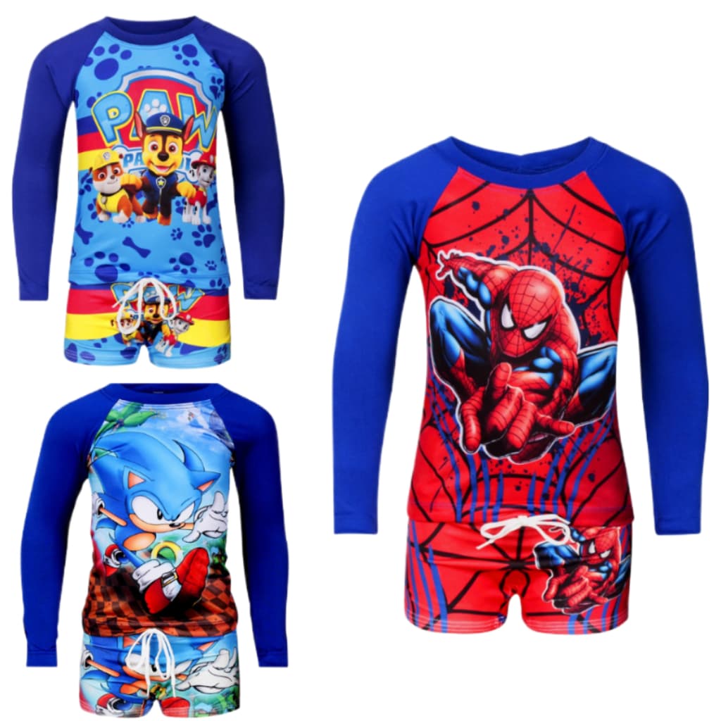 Roupa De Banho Infantil Menino Kit Uv Praia Piscina