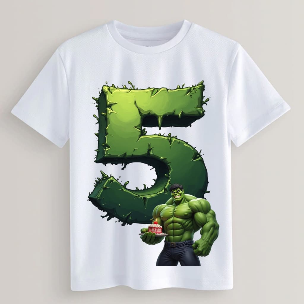 Hulk Camiseta Fantasia festa aniversário com numero 2 ao 7