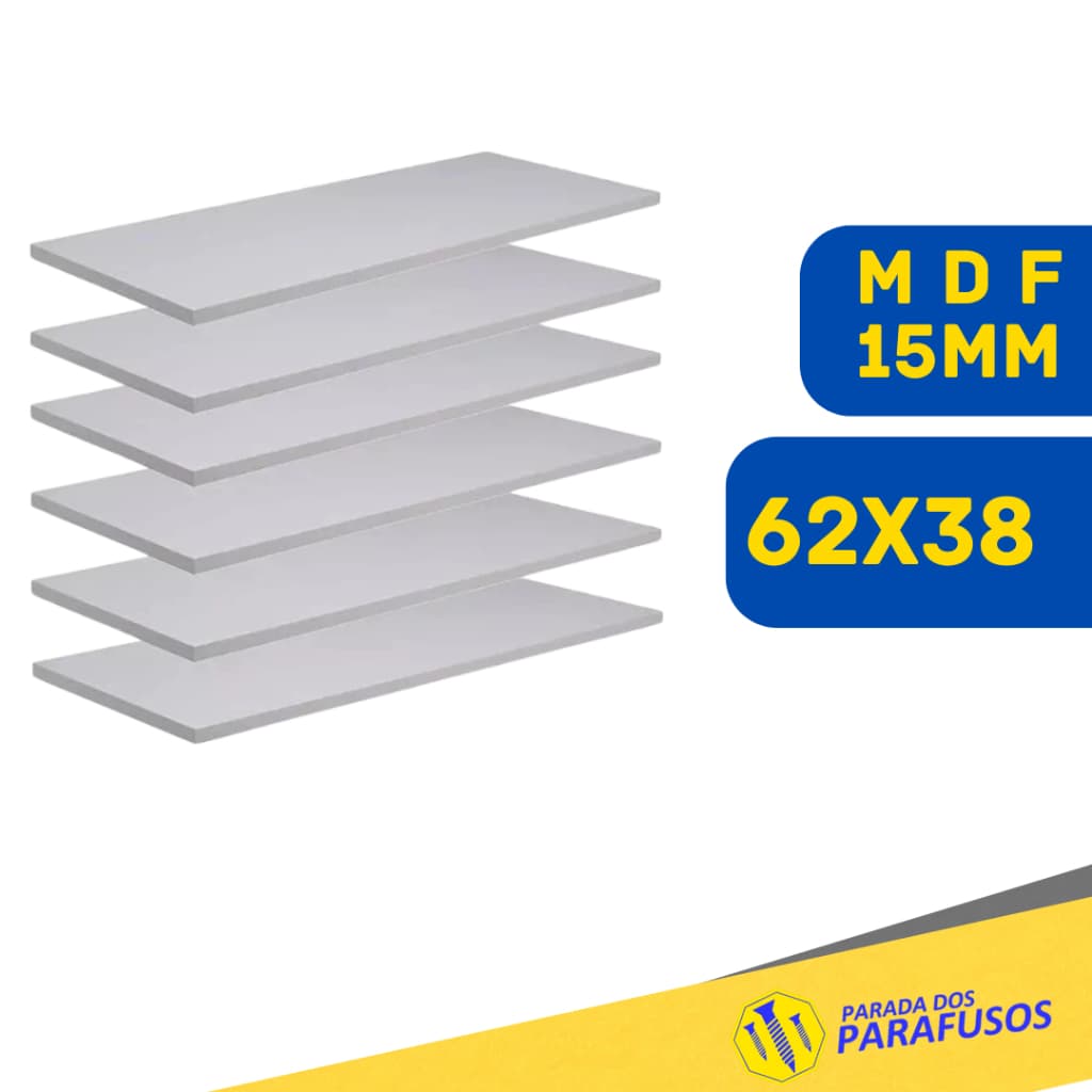 Prateleira Lisa Mdf 15mm Branco Tx  62x38 cm prateleiras  (Não Acompanha Suporte)