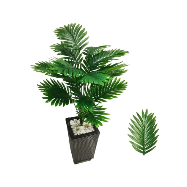 Planta Artificial Palmeira Decoração Ornamental Enfeite com Vaso Decorativo em Fibra Sintética