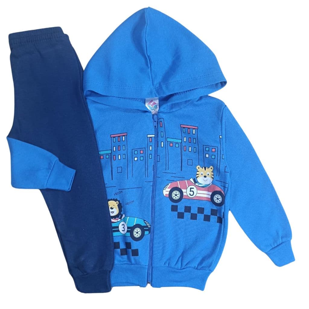 Conjunto de Moletom Infantil MENINO com Zíper e Capuz- SORTIDO - 01 ao 08