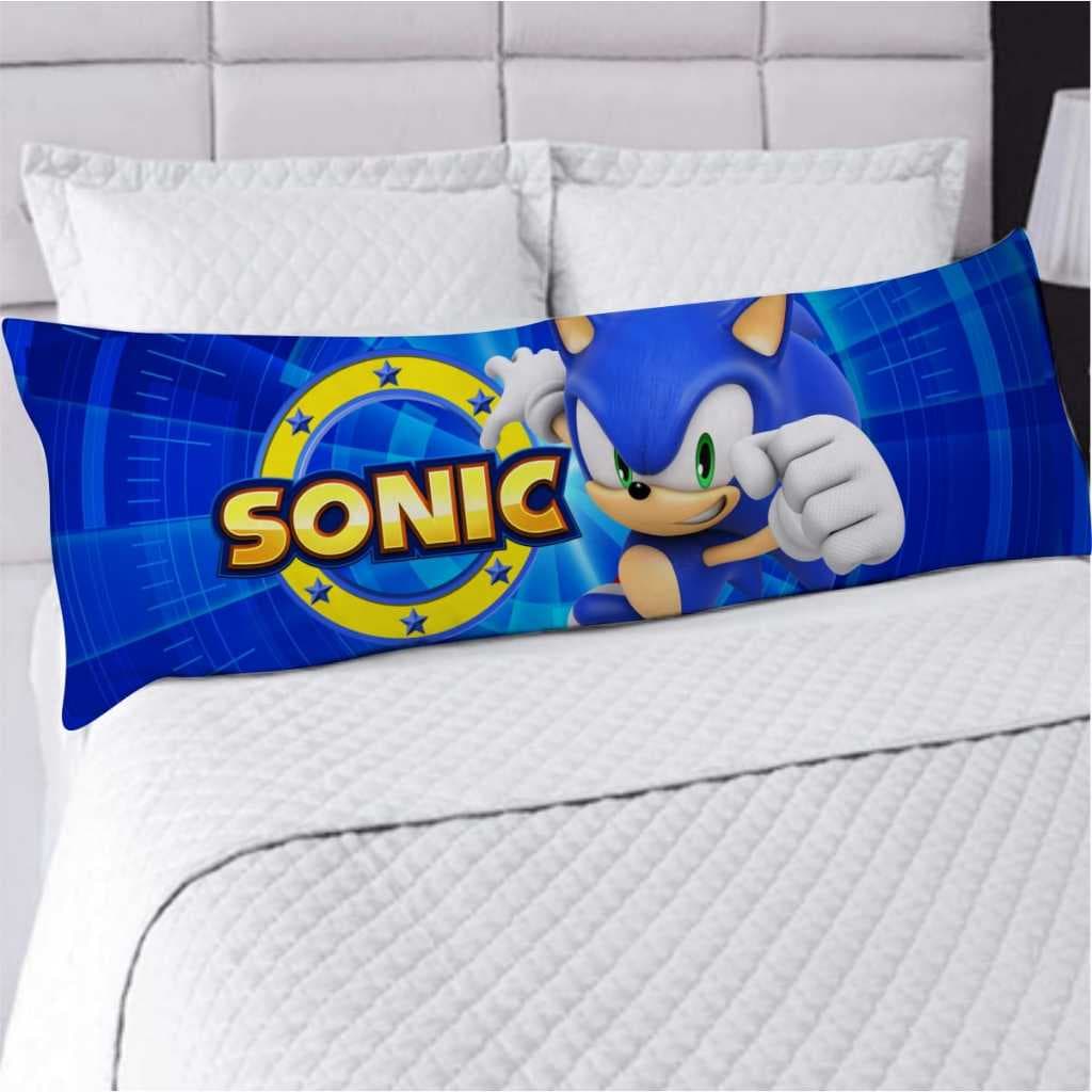 Capa De Travesseiro De Corpo Fronha Xuxão Com Ziper Personalizado 1.25x0.45cm Sonic,Carros,Mickey