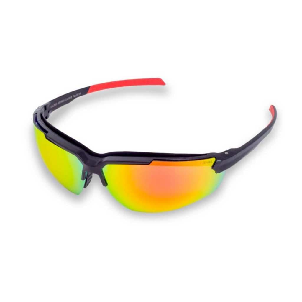 Óculos de Proteção Kronos Vermelho Espelhado - Corrida/Segurança/Praia/Sol/Proteção UV Com CA