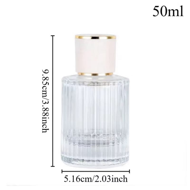 Frasco Perfume de 50ml Luxo de vidro válvula Spray