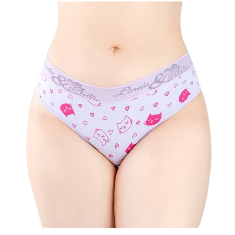 Kit 10 Calcinha Algodão Cueca Feminina Adulta Cós Alto Linda e Bella