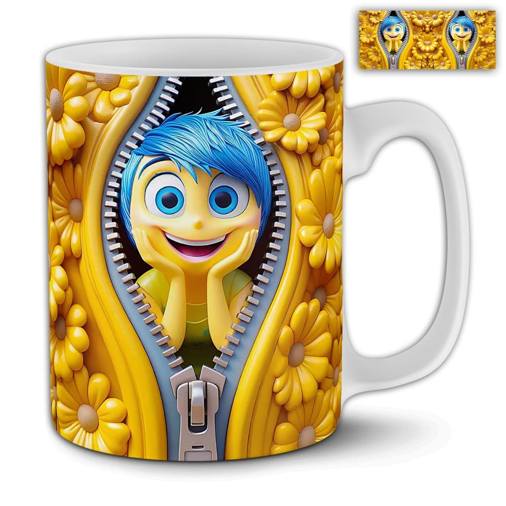 Caneca Divertida mente Emoção Presente Criativo Personalizado Geek Colecionável