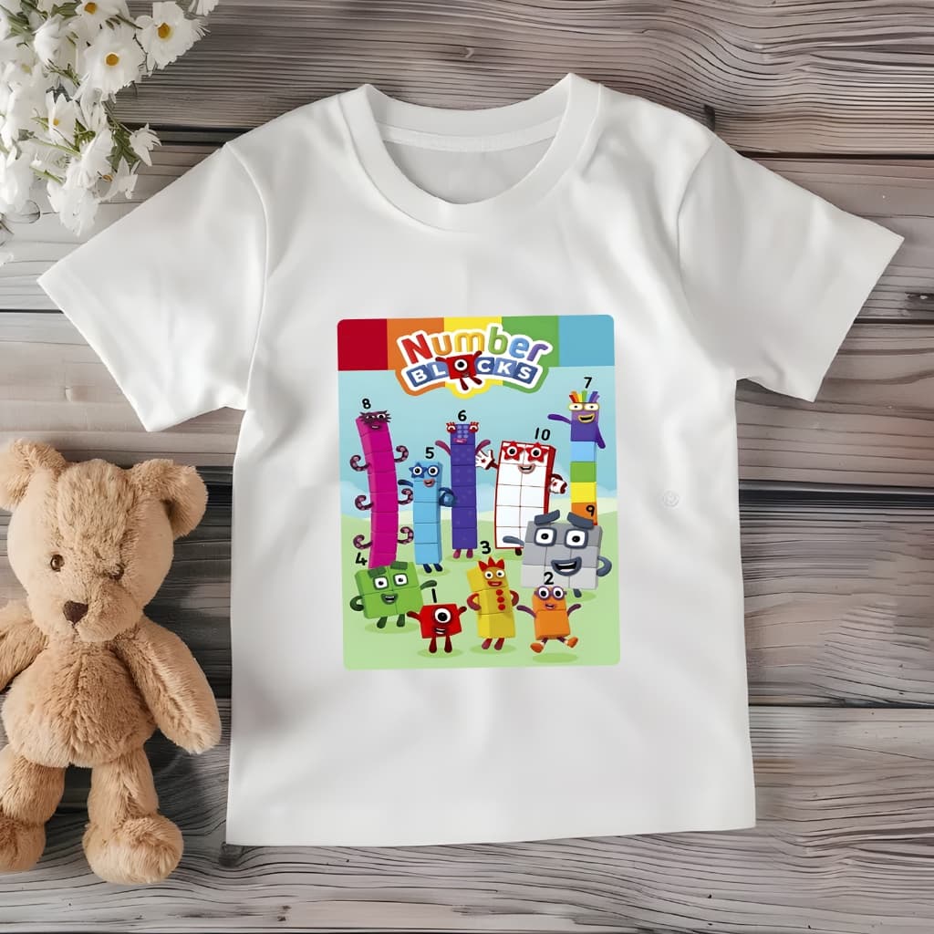 Camiseta infantil number blocks Pronta Entrega 1 ao 12