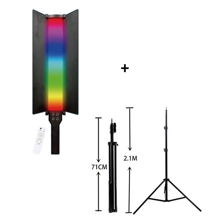 Bastão De Iluminação Tubo Led Rgb 36w Controle Com Tripe 2.1M