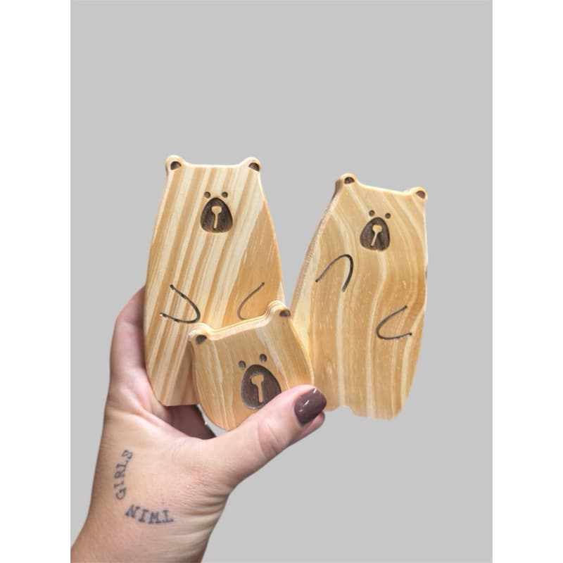 Família madeira pinus decoração urso family trio ursos