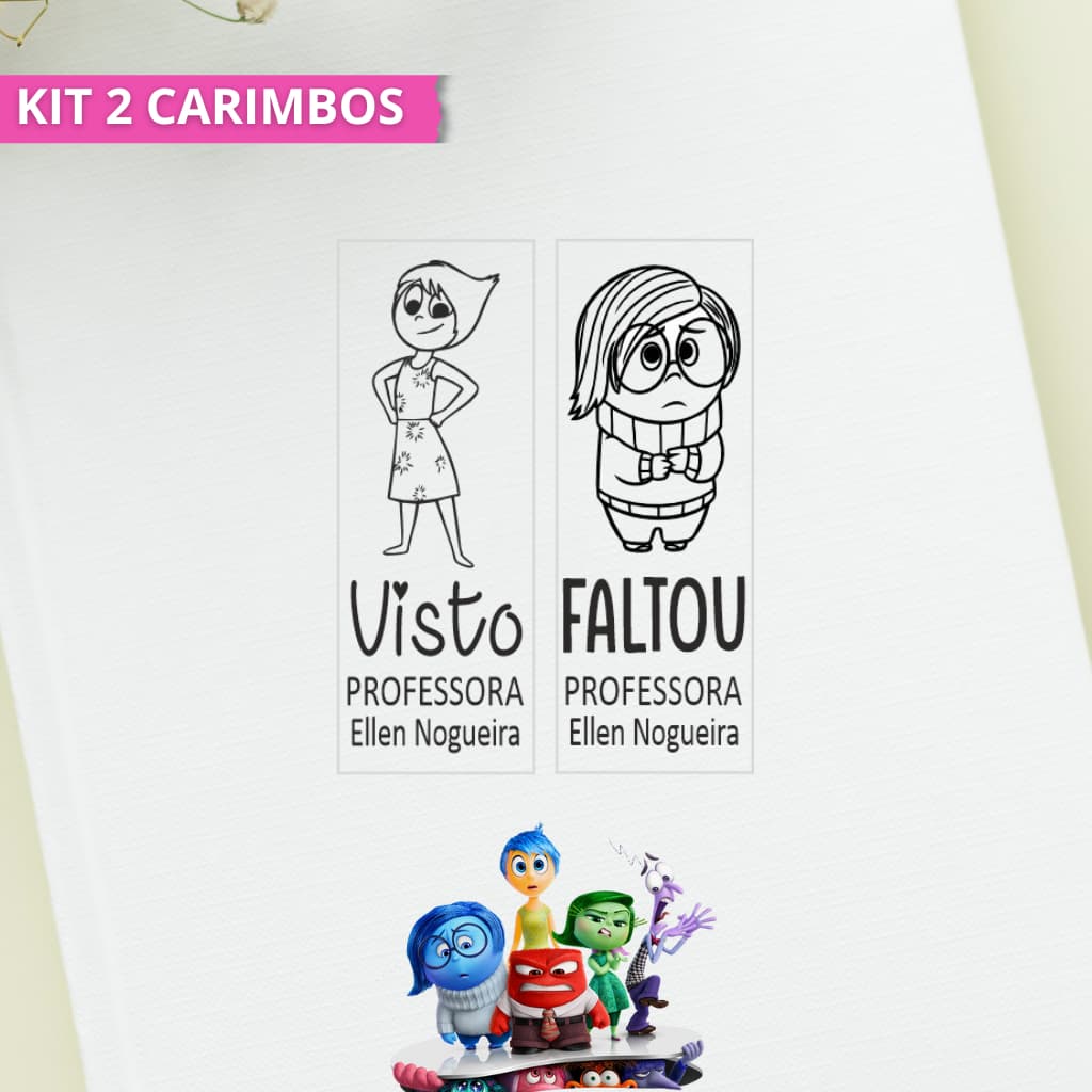 Kit 2 Carimbos Divertidamente | Carimbo para professores | Kit com 2 carimbos personalizados