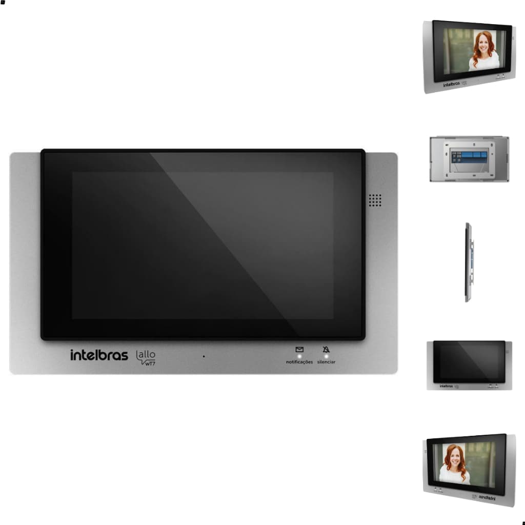 Modulo Interno display touch screen Para Expansão do Video Porteiro Interfone Allo wT7 Intelbras.