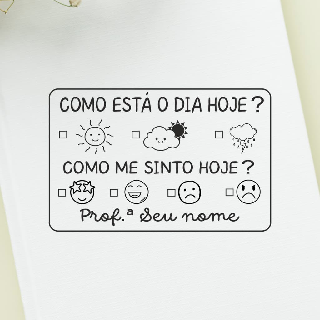 Carimbo grande Professores | Carimbo de Emoções e Clima – Interação Diária - Carimbo grande com nome