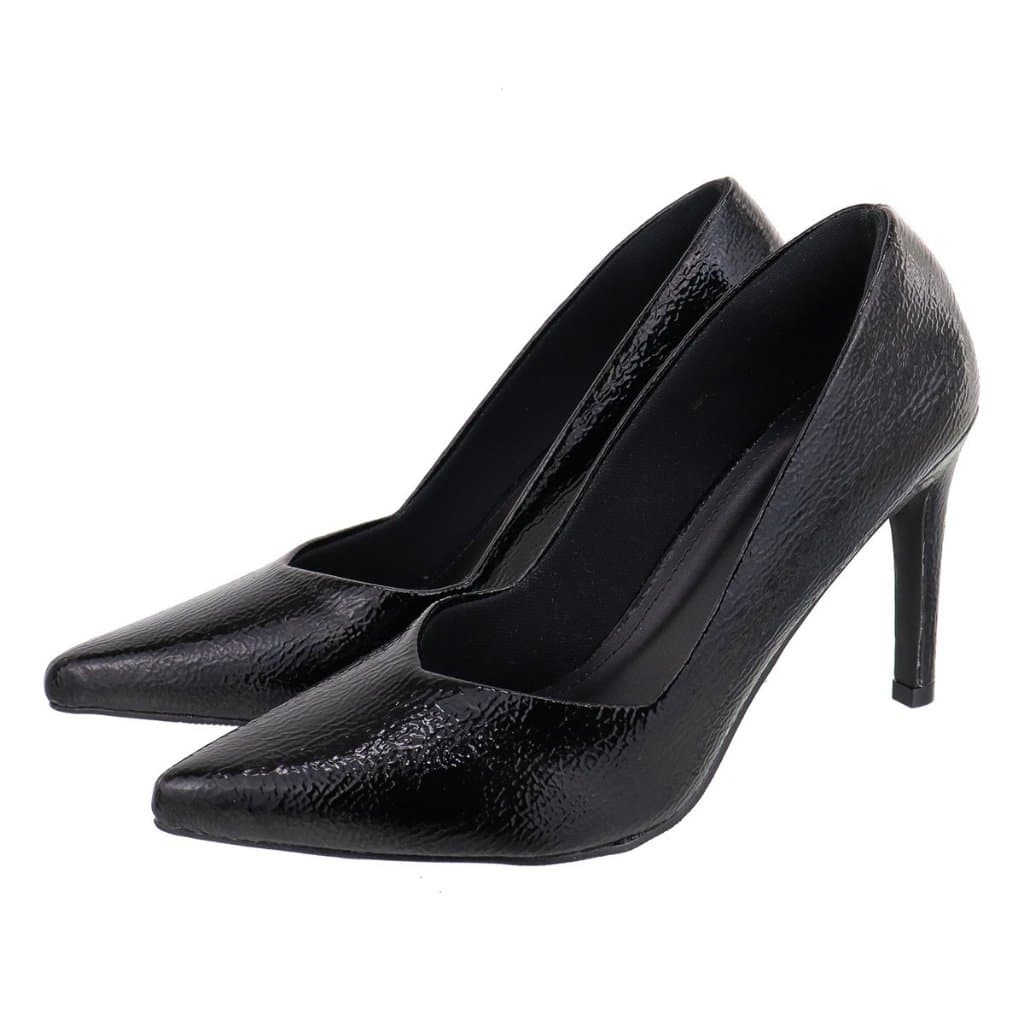 Sapato Scarpin Feminino Valentina Salto Alto Bico Fino Preto