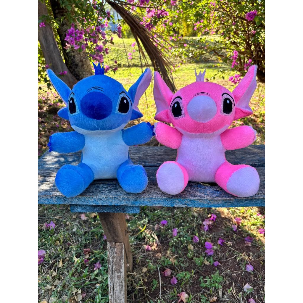 Stitch De Pelúcia Angel Bicho De Pelucia 23cm Antialergico