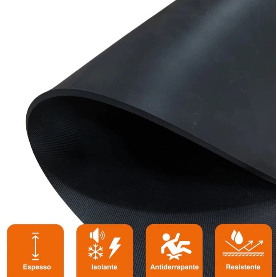 Piso de Borracha Liso 4mm - Placas 50x50cm Alta Resistência