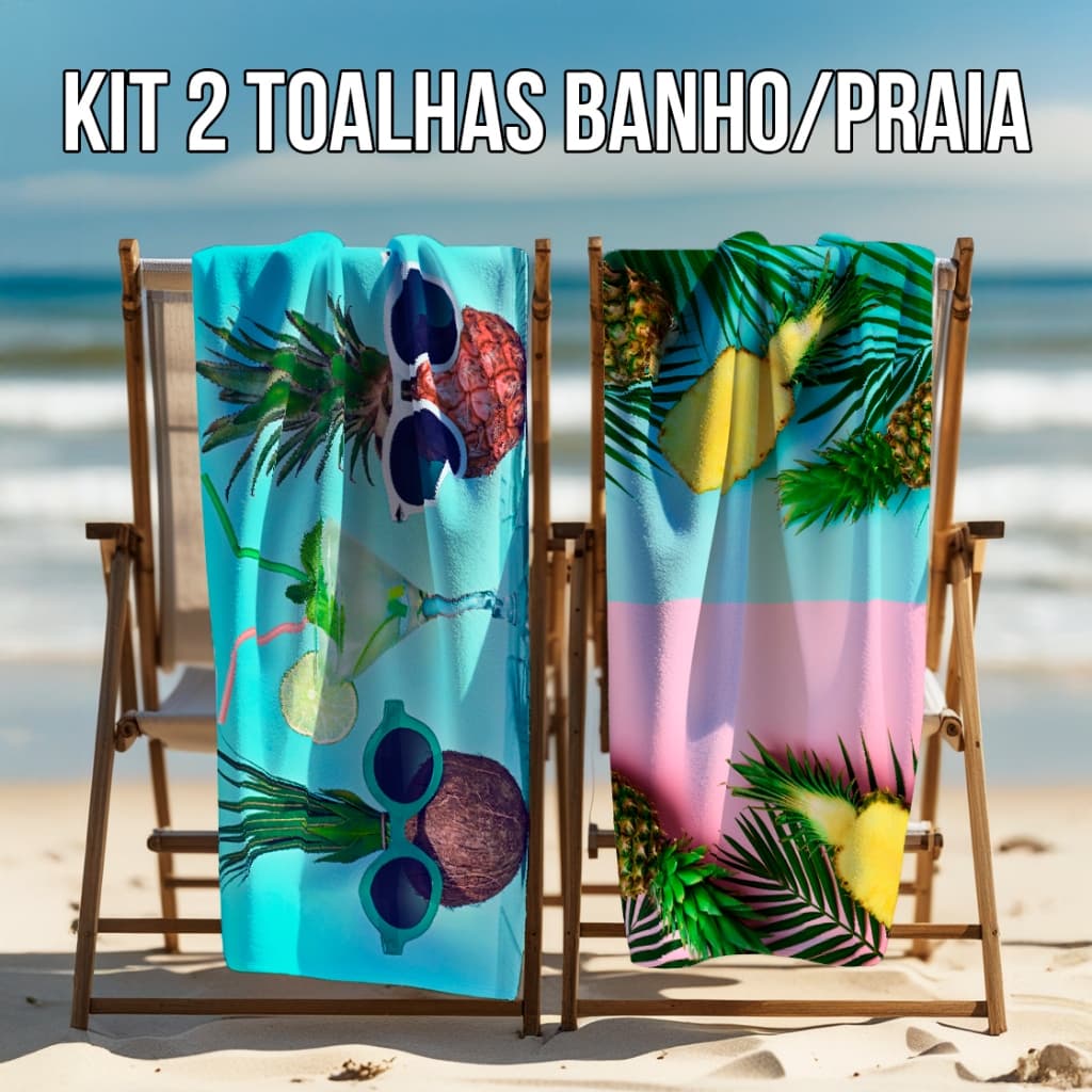 Kit 2 Toalha de Praia e Banho - PROMOÇÃO - Direto da Fábrica!