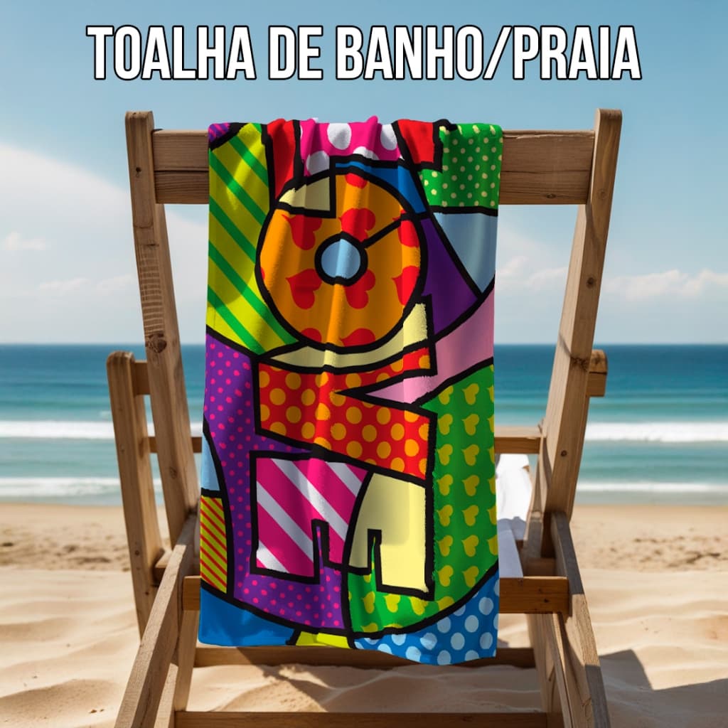 Toalha De Banho e Praia Estampadas com Toque de Algodão Pelúciado Premium.
