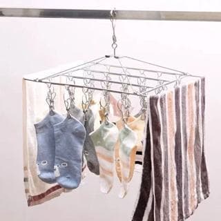 Cabide De Roupa À Prova De Vento De Aço Inoxidável Varal Meia Toalha Bra Secagem Roupa Peg
