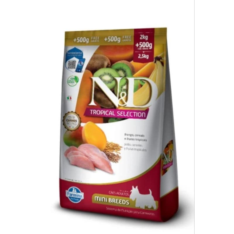 RAÇÃO NeD TROPICAL  SELECT MINI  BREEDS   2,5kg    CÃES ADULTOS DE RAÇAS MINIS
