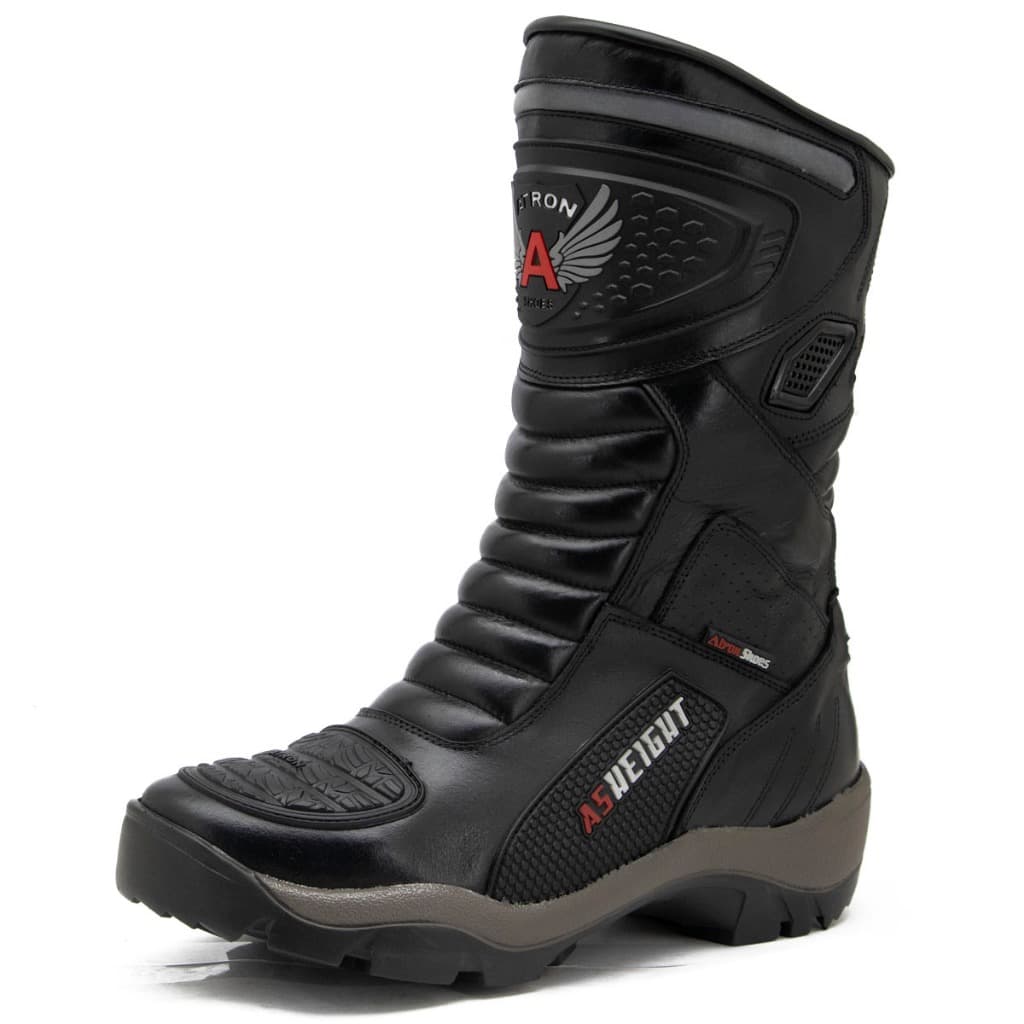 Bota Cano Alto Profissional Motociclismo Couro Legitimo 9cm mais alto - 951