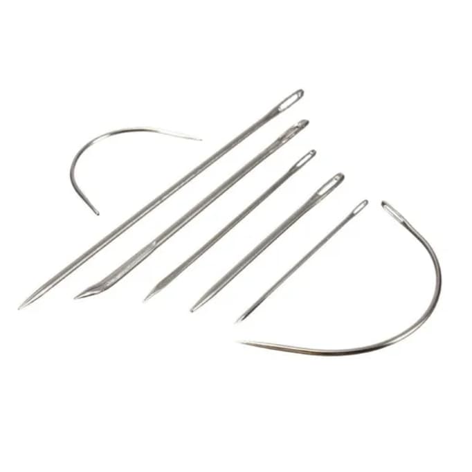 Agulha Costura Manual De Couro 7 Modelos 5 Retas E 2 Curvas