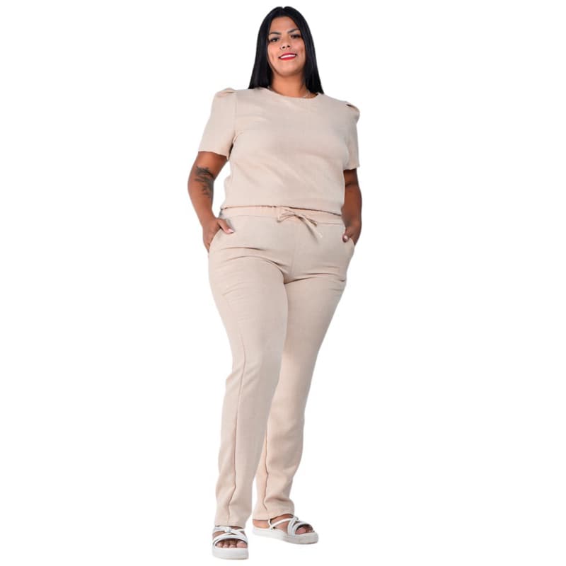 Conjunto feminino plus size Elegante e confortável Uniforme moda maior verão