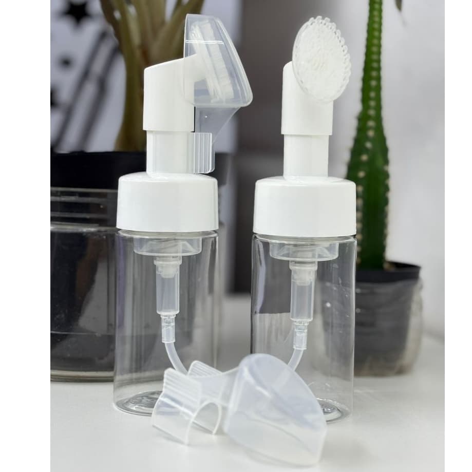 Frasco Pump Espumador Escova Silicone Limpeza Facial
