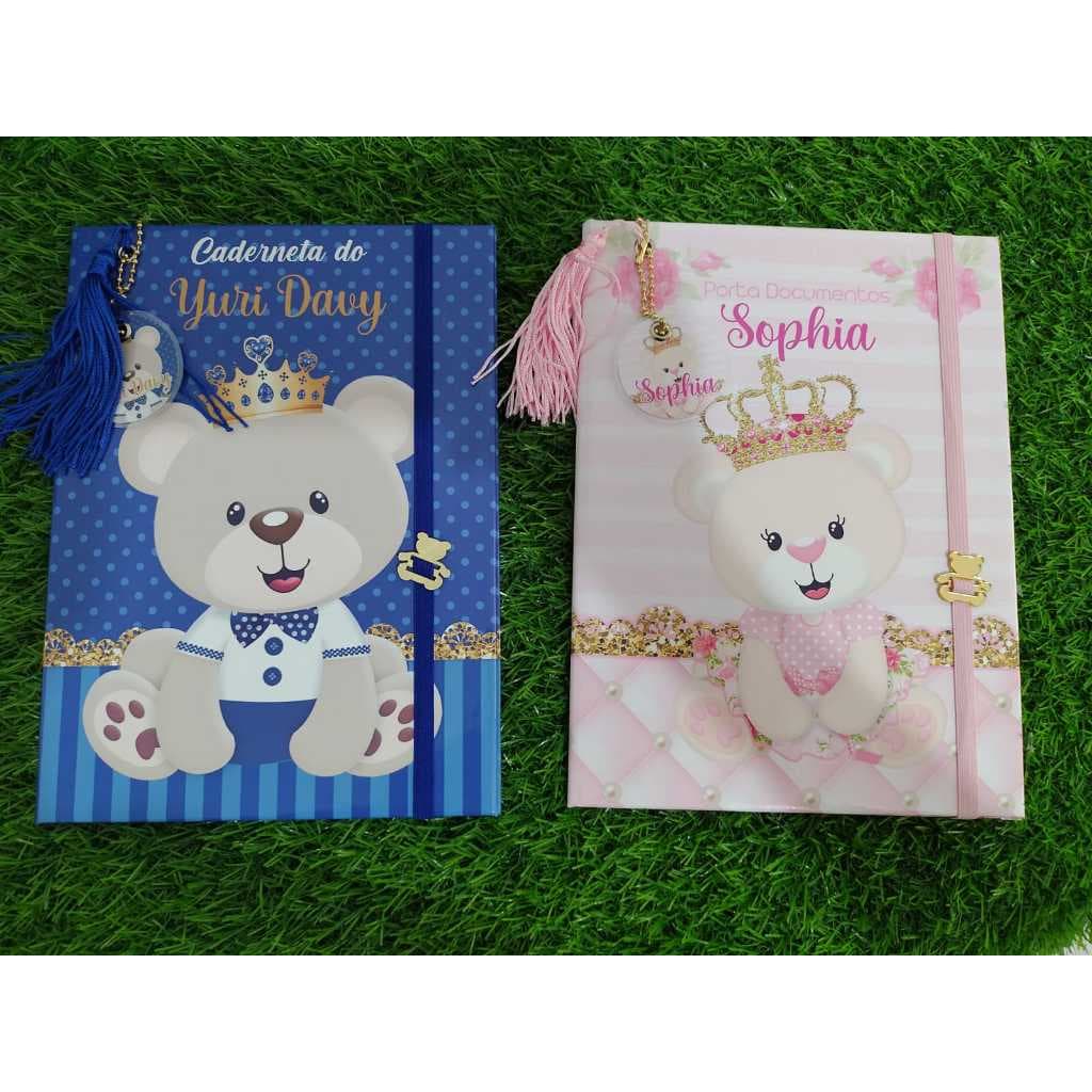 Capa Urso realeza ou ursa realeza  para Caderneta de Vacinação Bebê ( Encaixe)