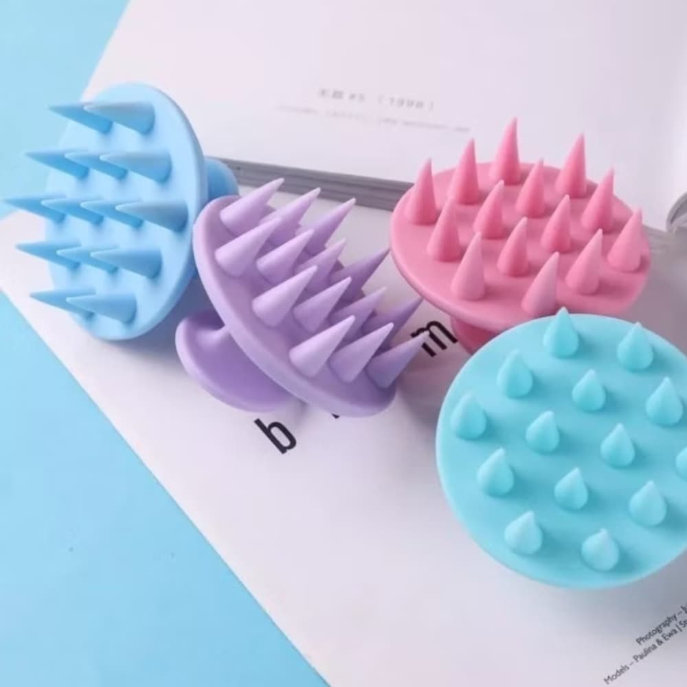 kit 3 escova de lavar cabelo massageadora couro cabeludo silicone capilar