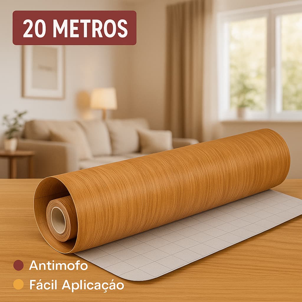 Papel De Parede Adesivo 20Metros Magno Premium Madeira Sofisticada Autocolante Antimofo Lavável