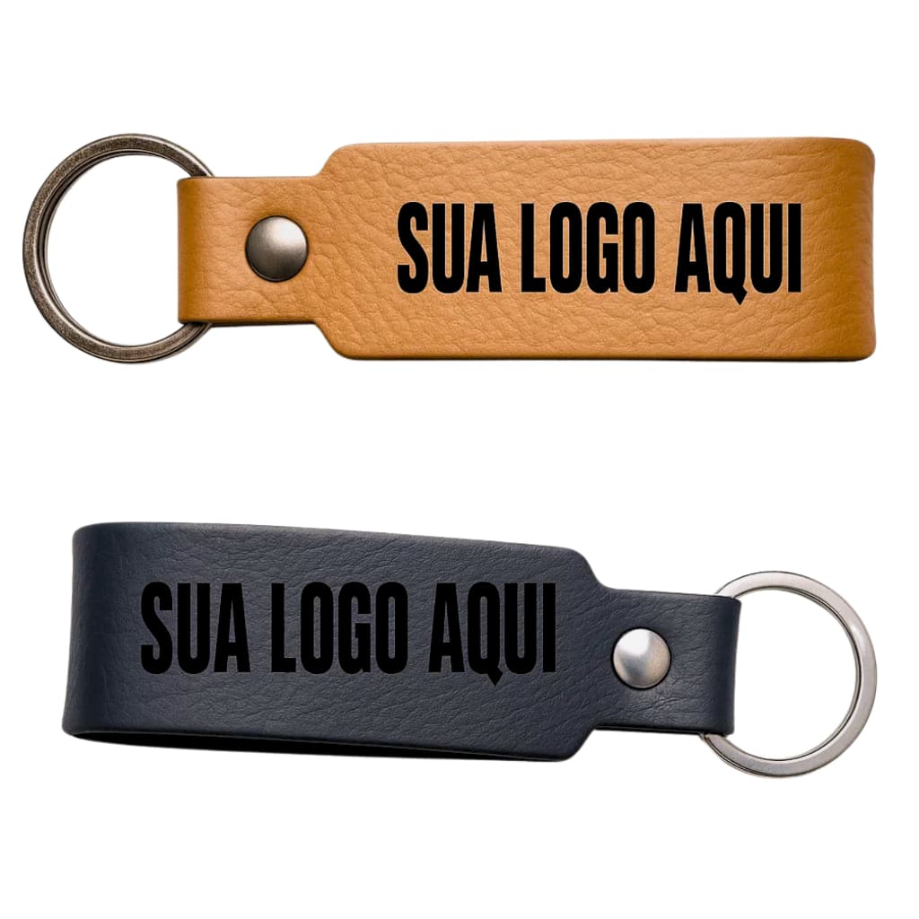 Chaveiro Couro Personalizado Gravação Logo/Nome